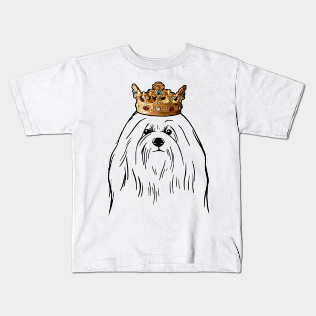 Coton de Tulear Dog King Queen Wearing Crown Kids T-Shirt by millersye